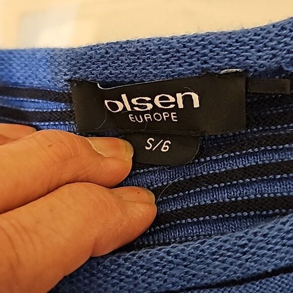 Olsen Henny Pullover Sweater in Black/White Stripe Size s - Picture 4 of 8